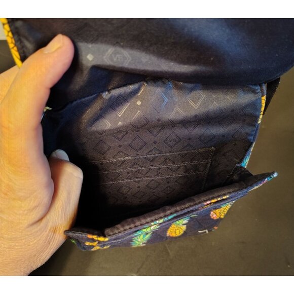 Vera Bradley Toucan Pineapple Crossbody Purse Bag Navy Blue Adjustable Strap - Picture 4 of 5